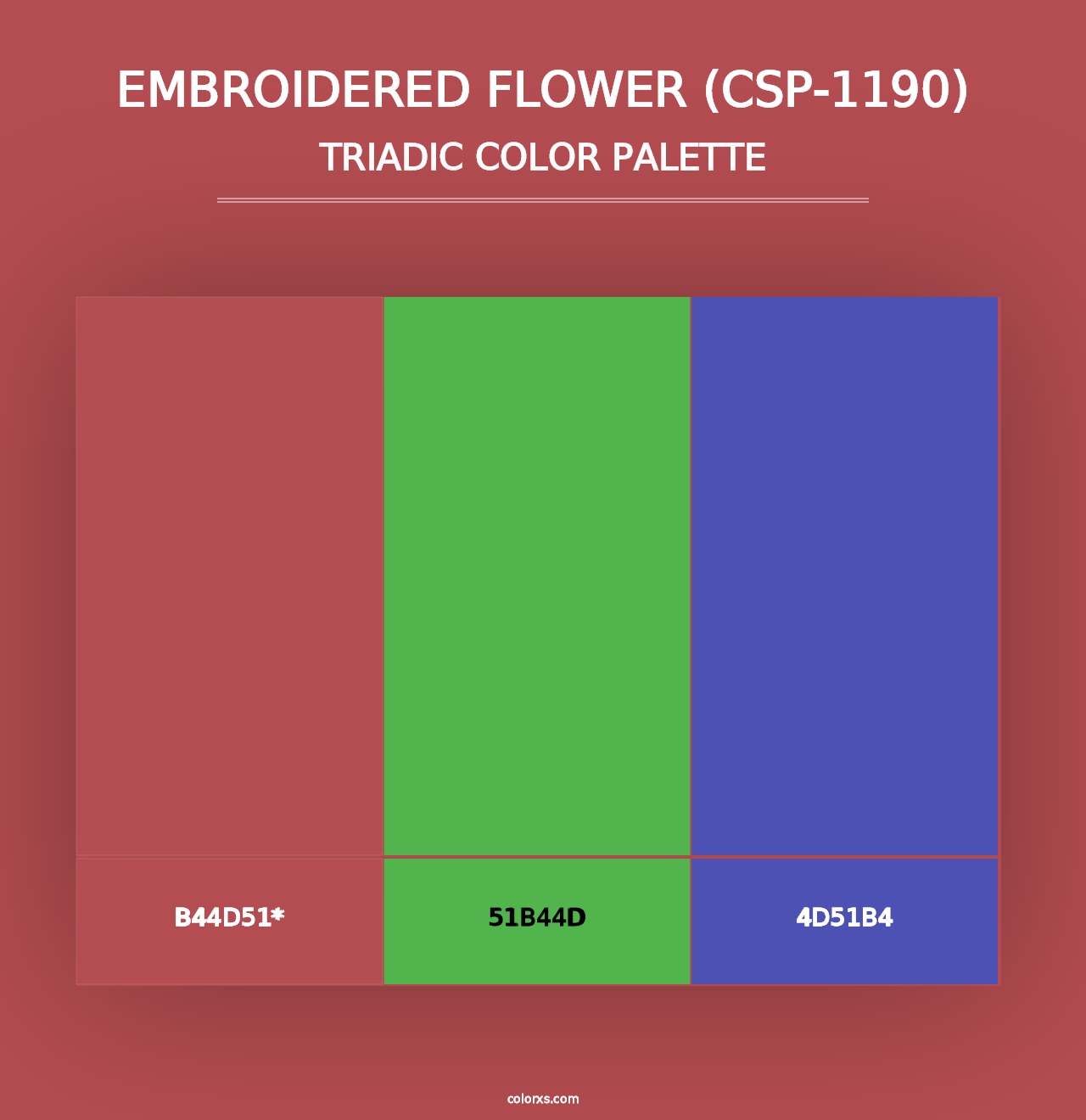 Embroidered Flower (CSP-1190) - Triadic Color Palette