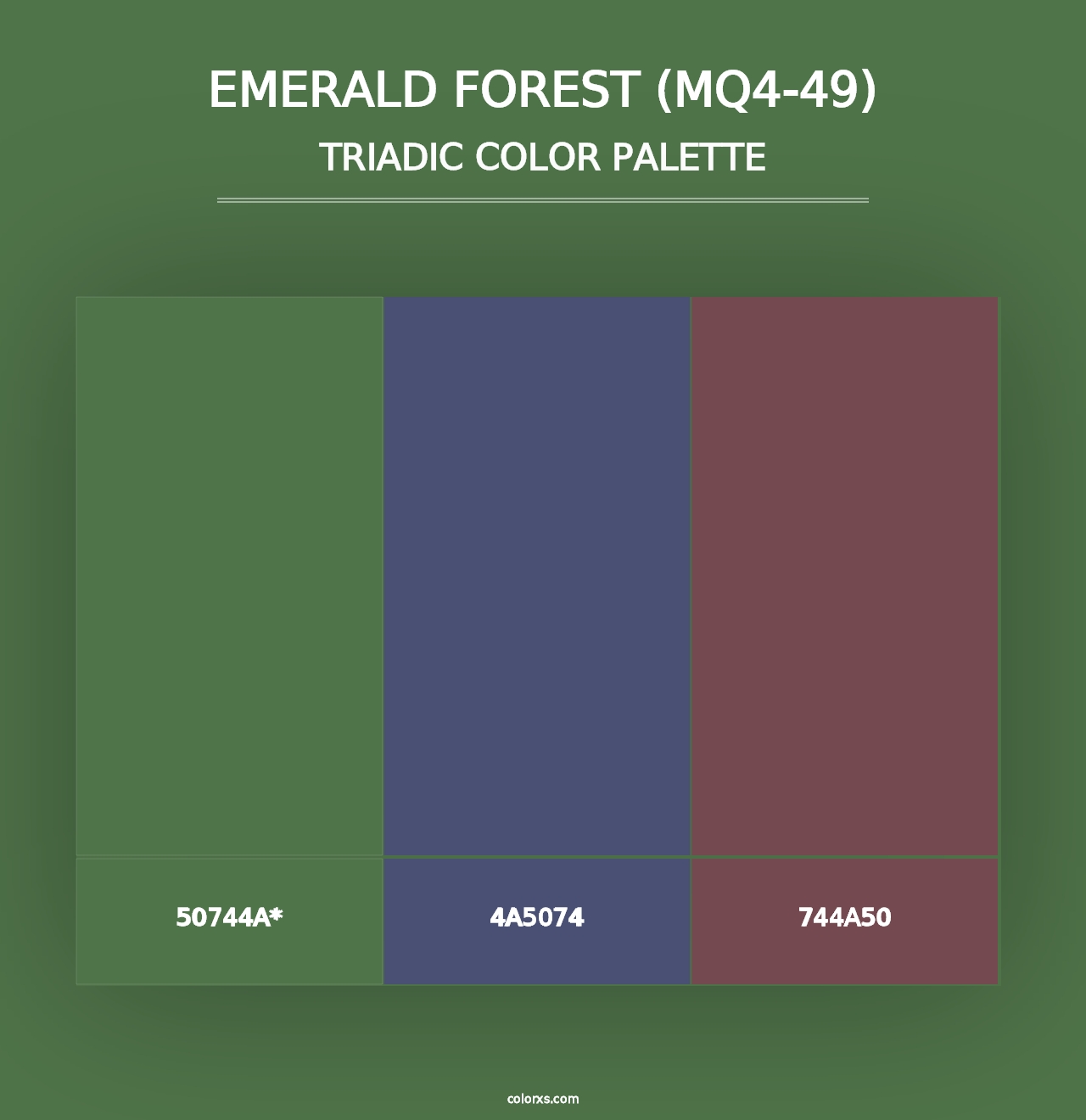 Emerald Forest (MQ4-49) - Triadic Color Palette