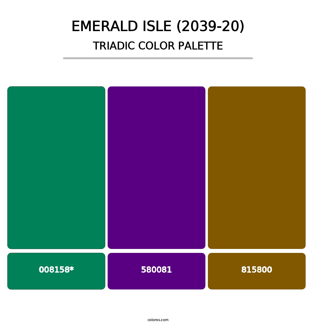 Emerald Isle (2039-20) - Triadic Color Palette