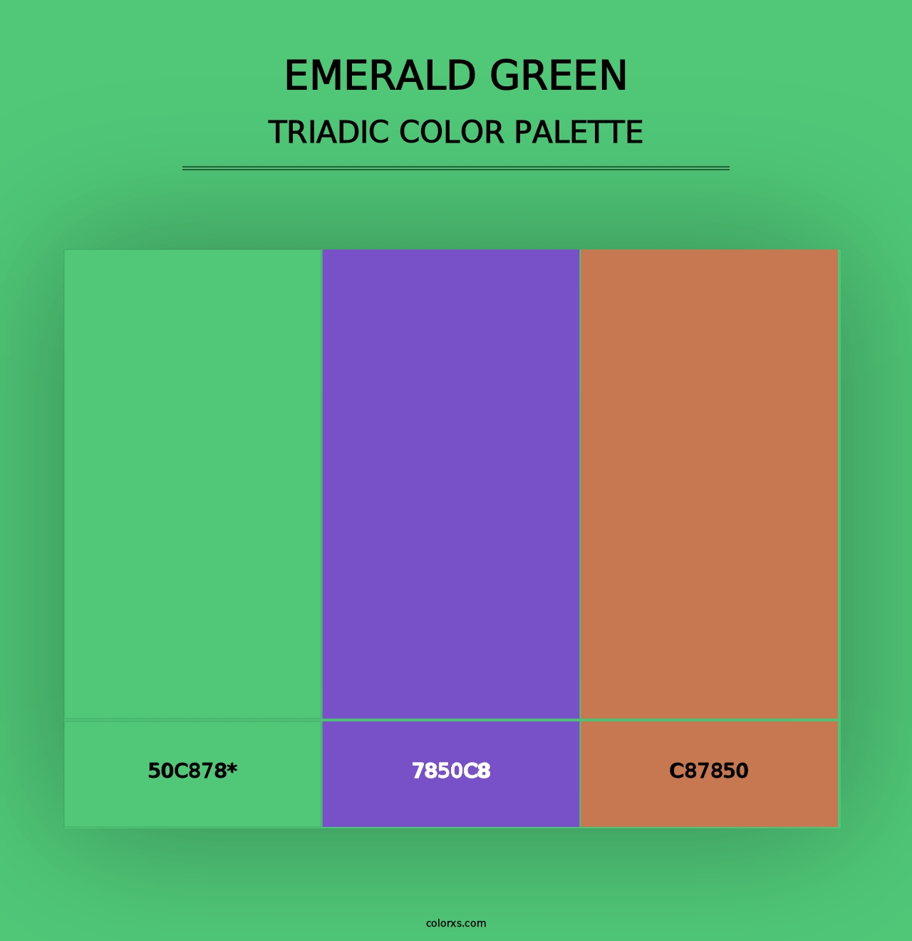 Emerald Green - Triadic Color Palette