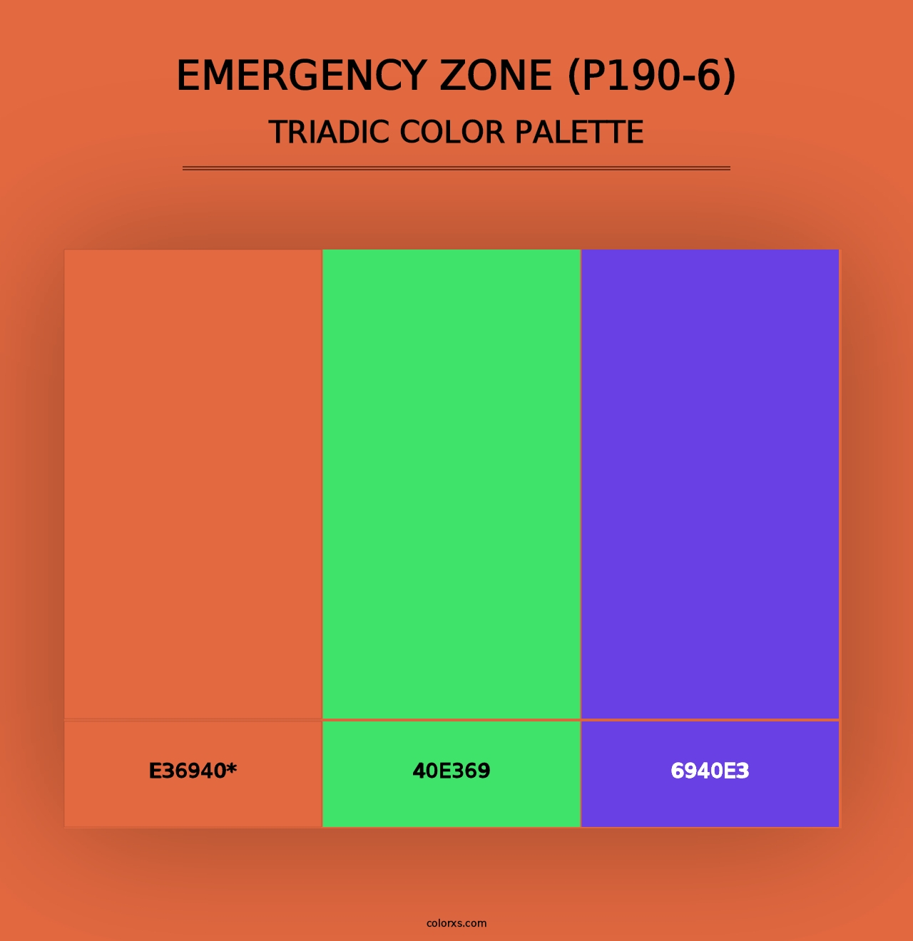 Emergency Zone (P190-6) - Triadic Color Palette