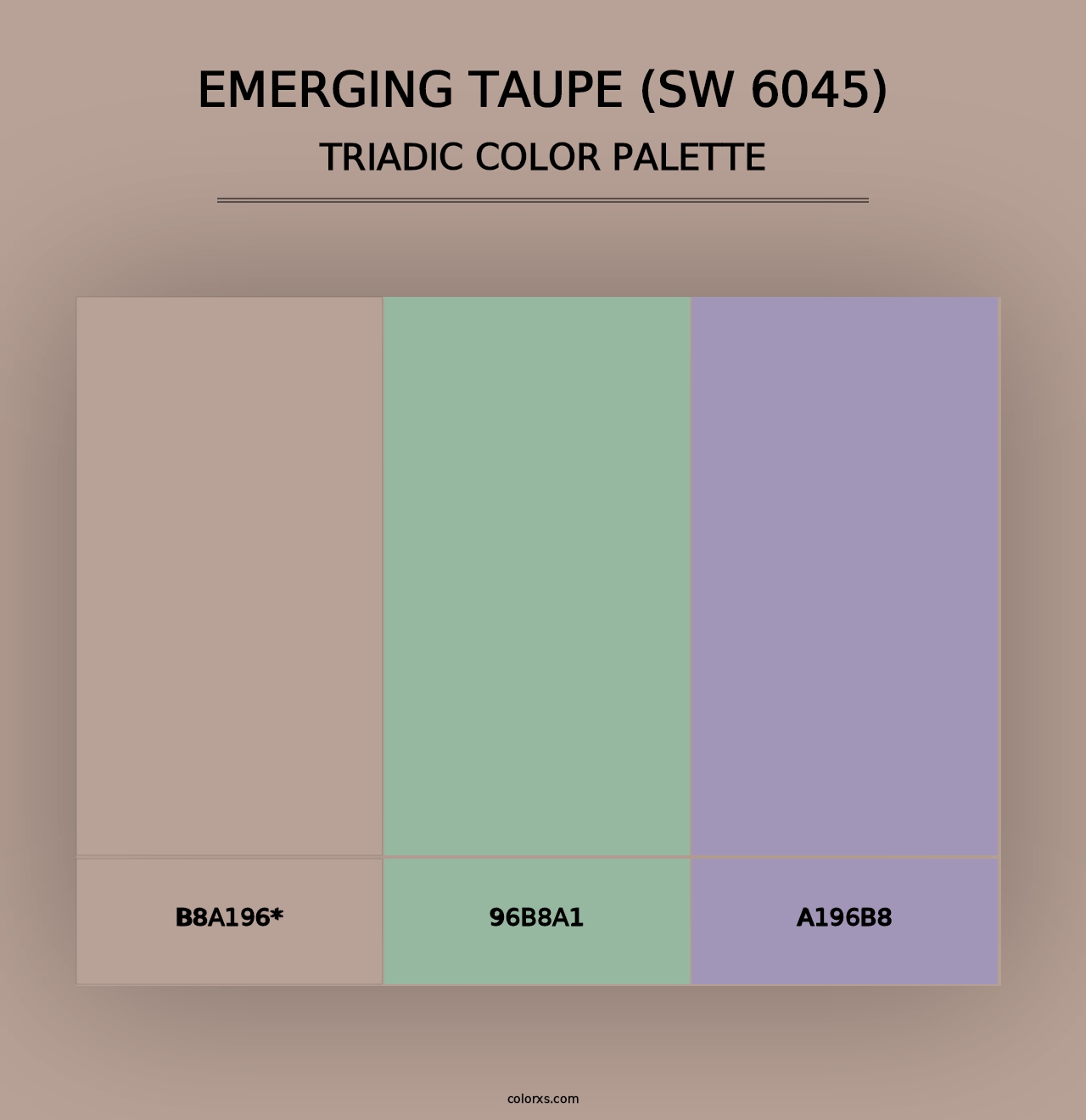 Emerging Taupe (SW 6045) - Triadic Color Palette