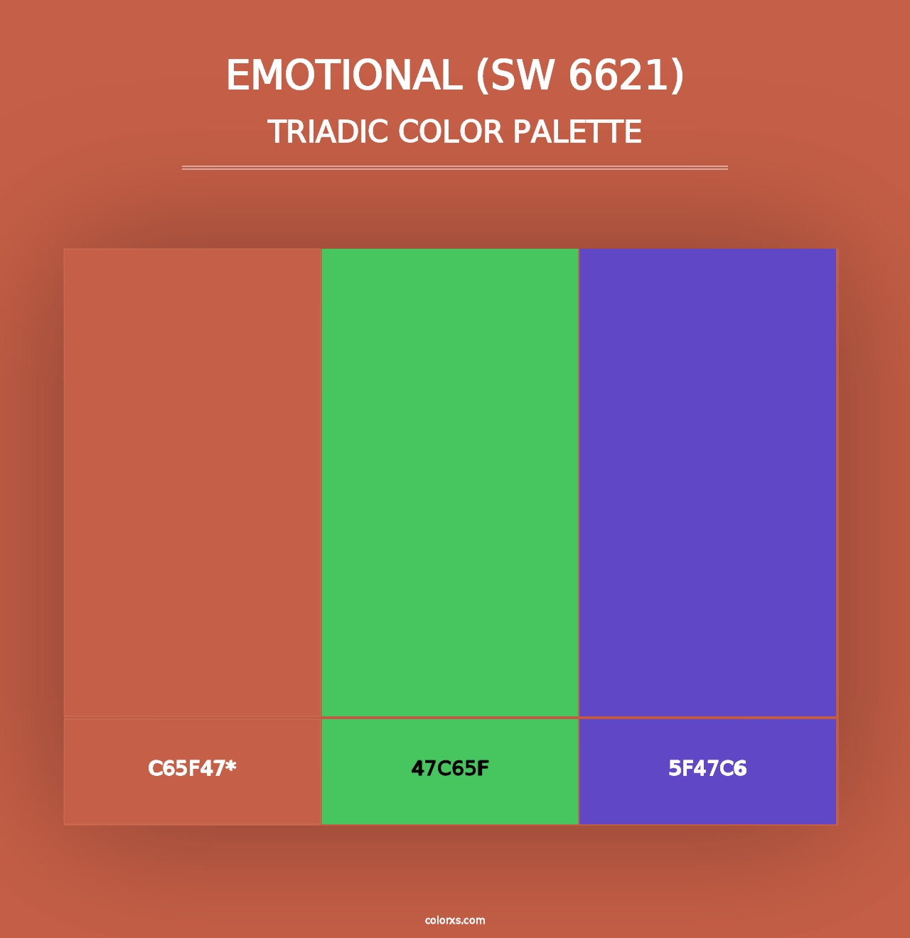 Emotional (SW 6621) - Triadic Color Palette