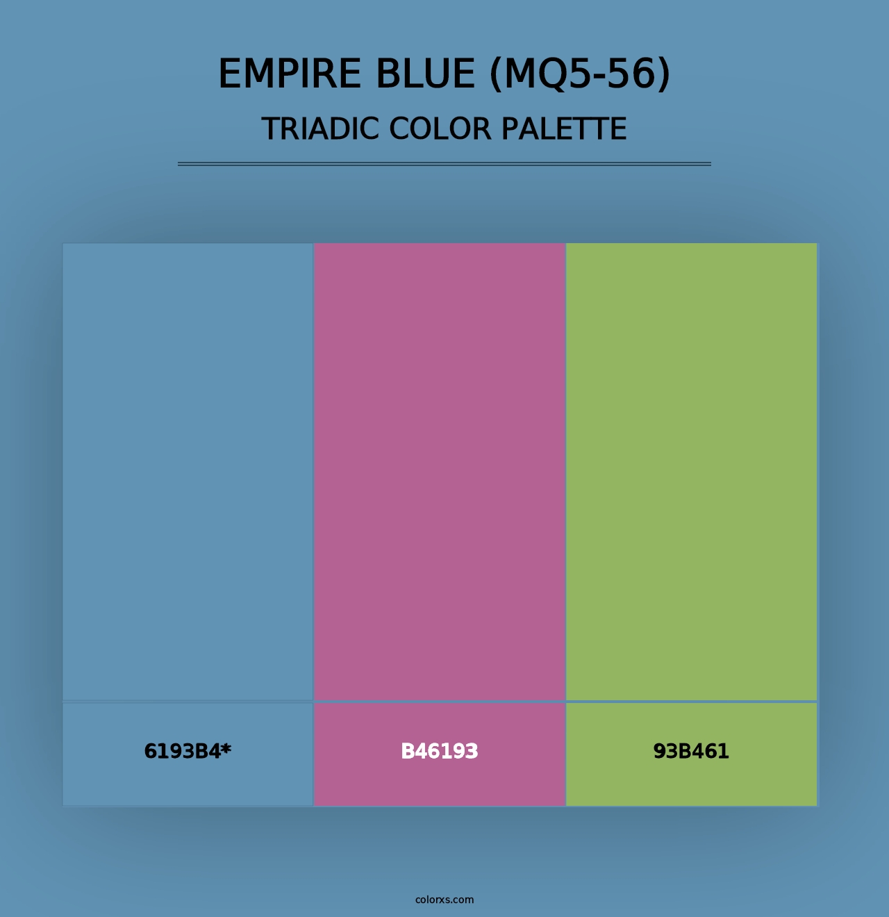 Empire Blue (MQ5-56) - Triadic Color Palette