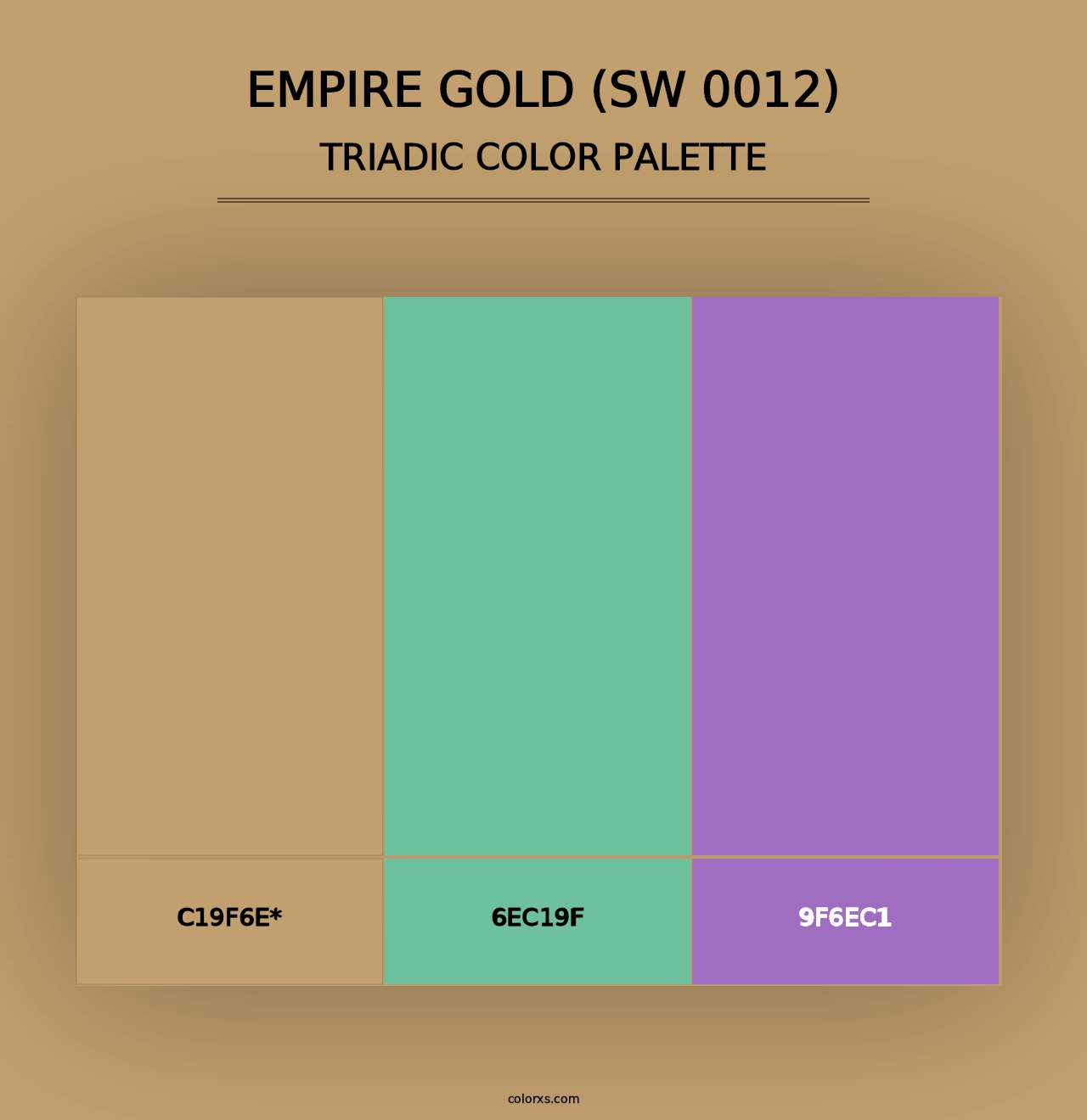 Empire Gold (SW 0012) - Triadic Color Palette