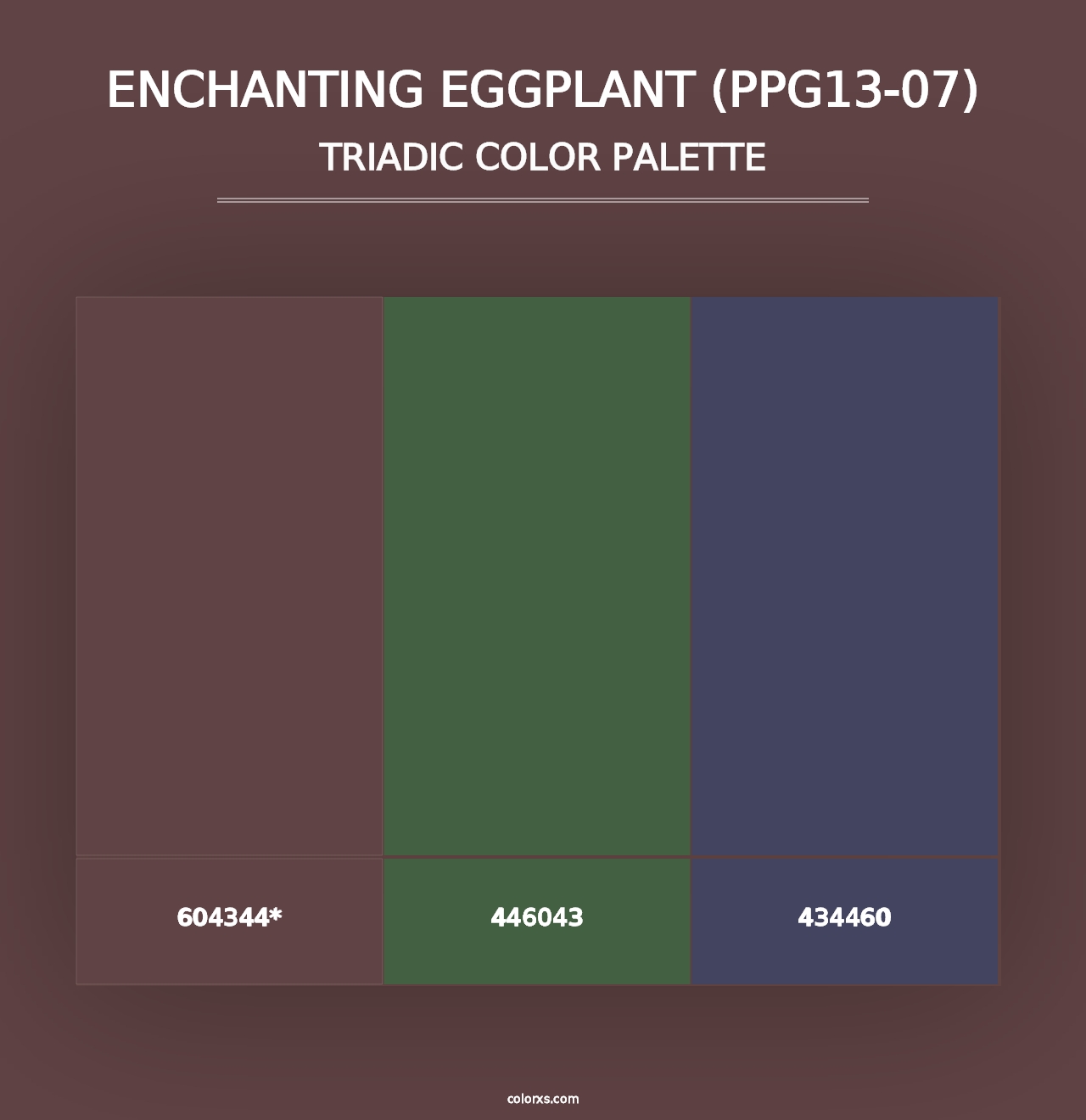 Enchanting Eggplant (PPG13-07) - Triadic Color Palette