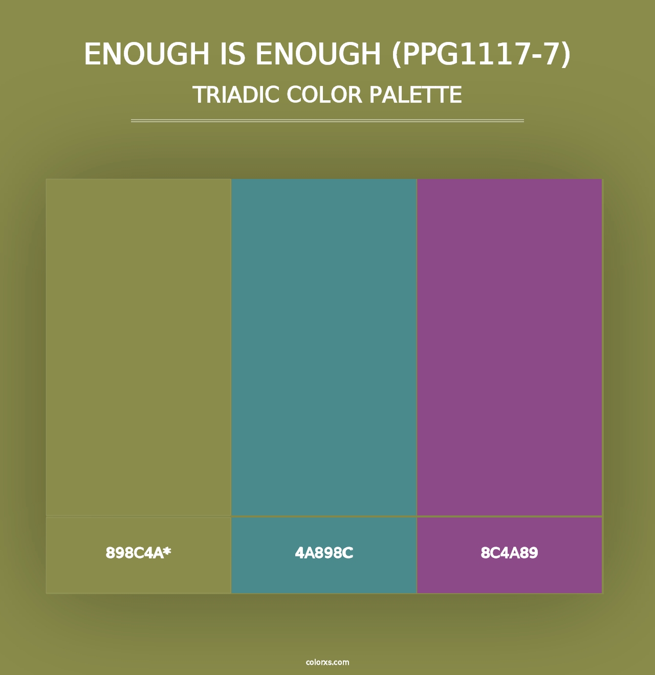 Enough Is Enough (PPG1117-7) - Triadic Color Palette