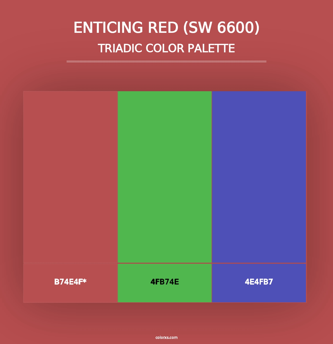 Enticing Red (SW 6600) - Triadic Color Palette