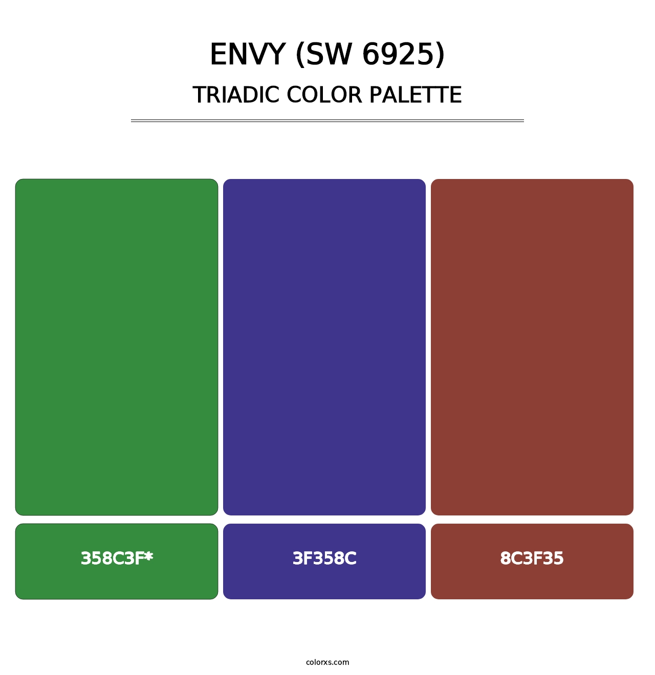 Envy (SW 6925) - Triadic Color Palette