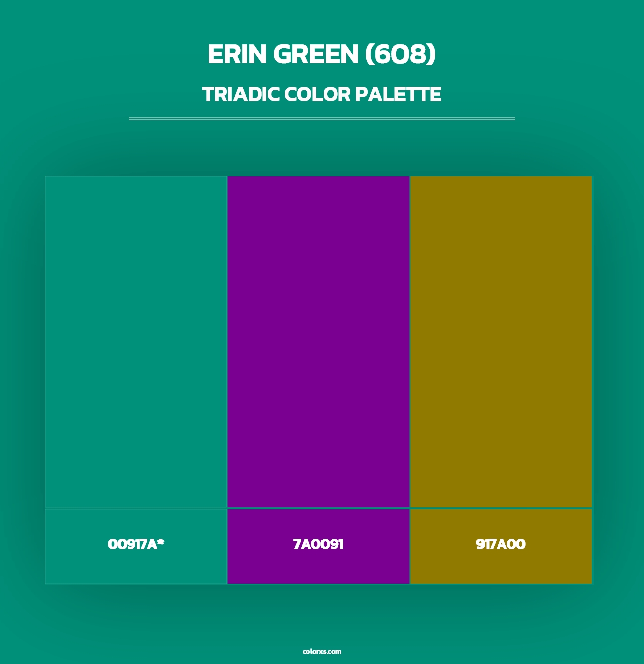 Erin Green (608) - Triadic Color Palette