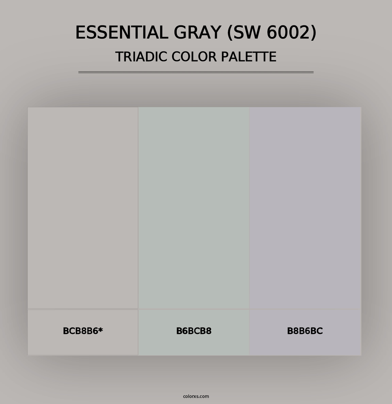 Essential Gray (SW 6002) - Triadic Color Palette