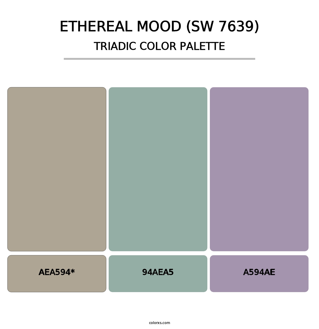 Ethereal Mood (SW 7639) - Triadic Color Palette