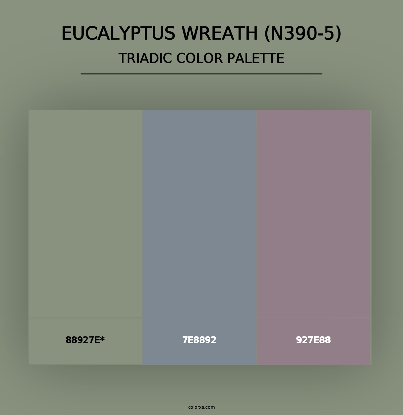 Eucalyptus Wreath (N390-5) - Triadic Color Palette