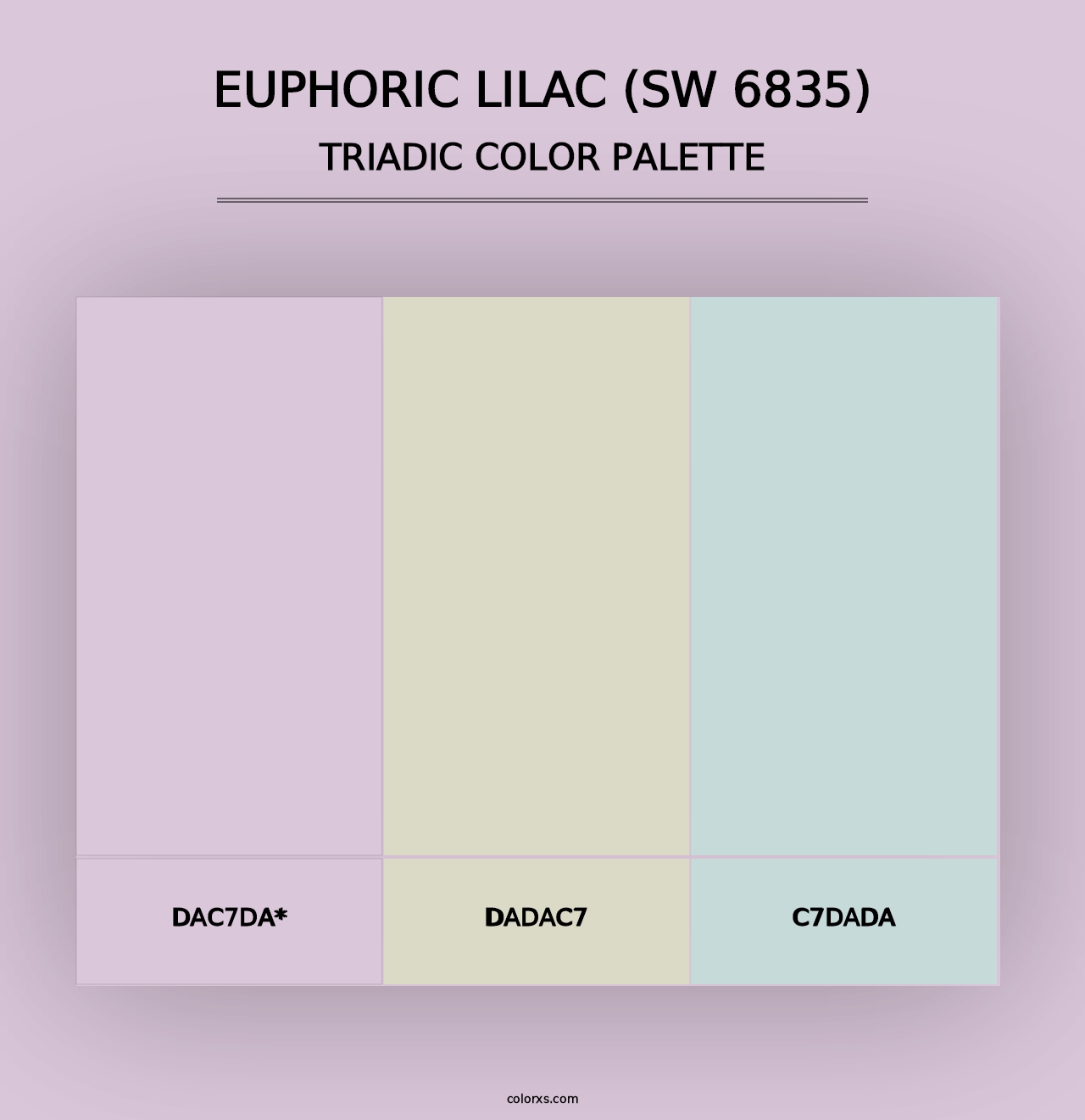 Euphoric Lilac (SW 6835) - Triadic Color Palette