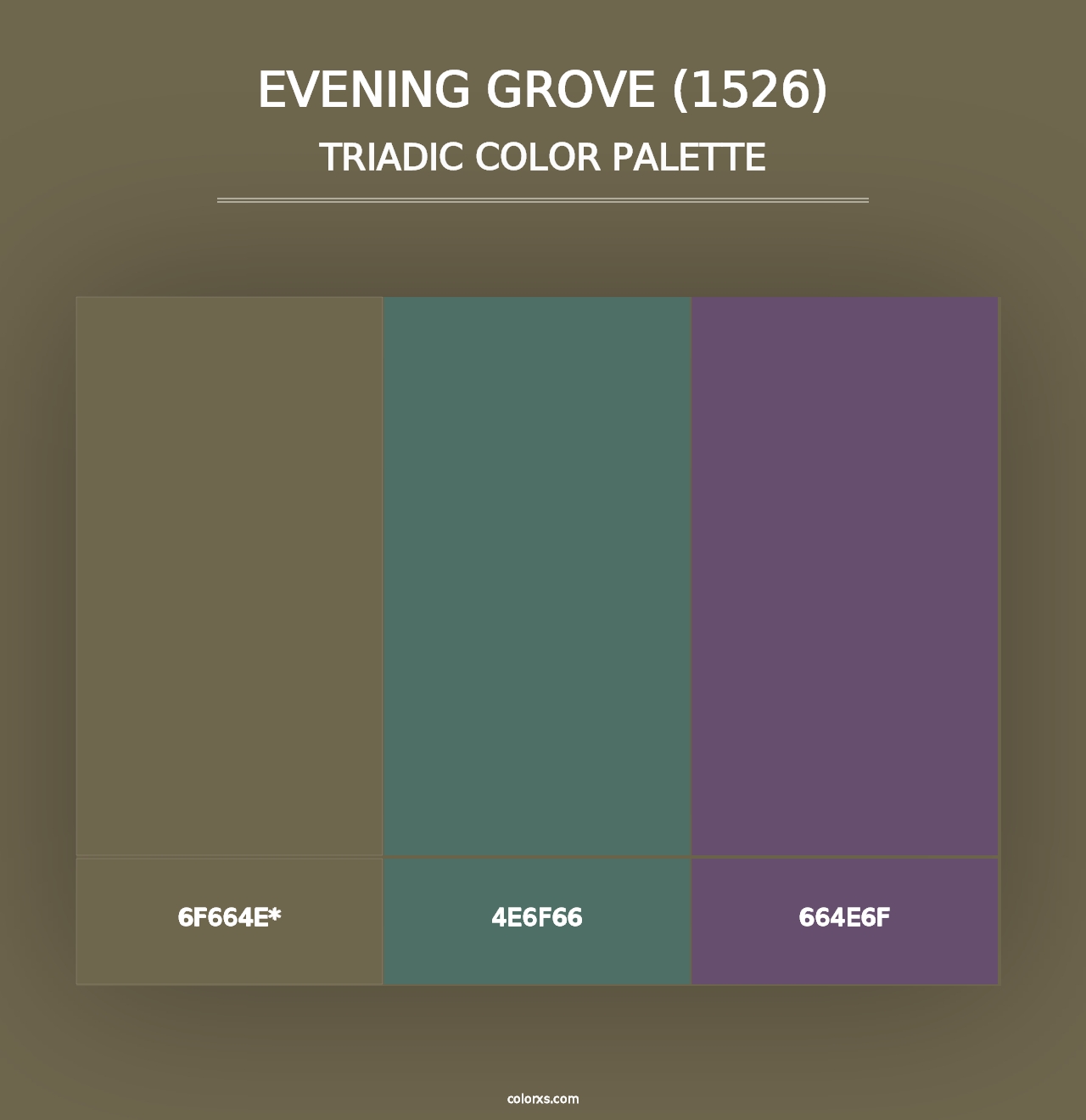 Evening Grove (1526) - Triadic Color Palette