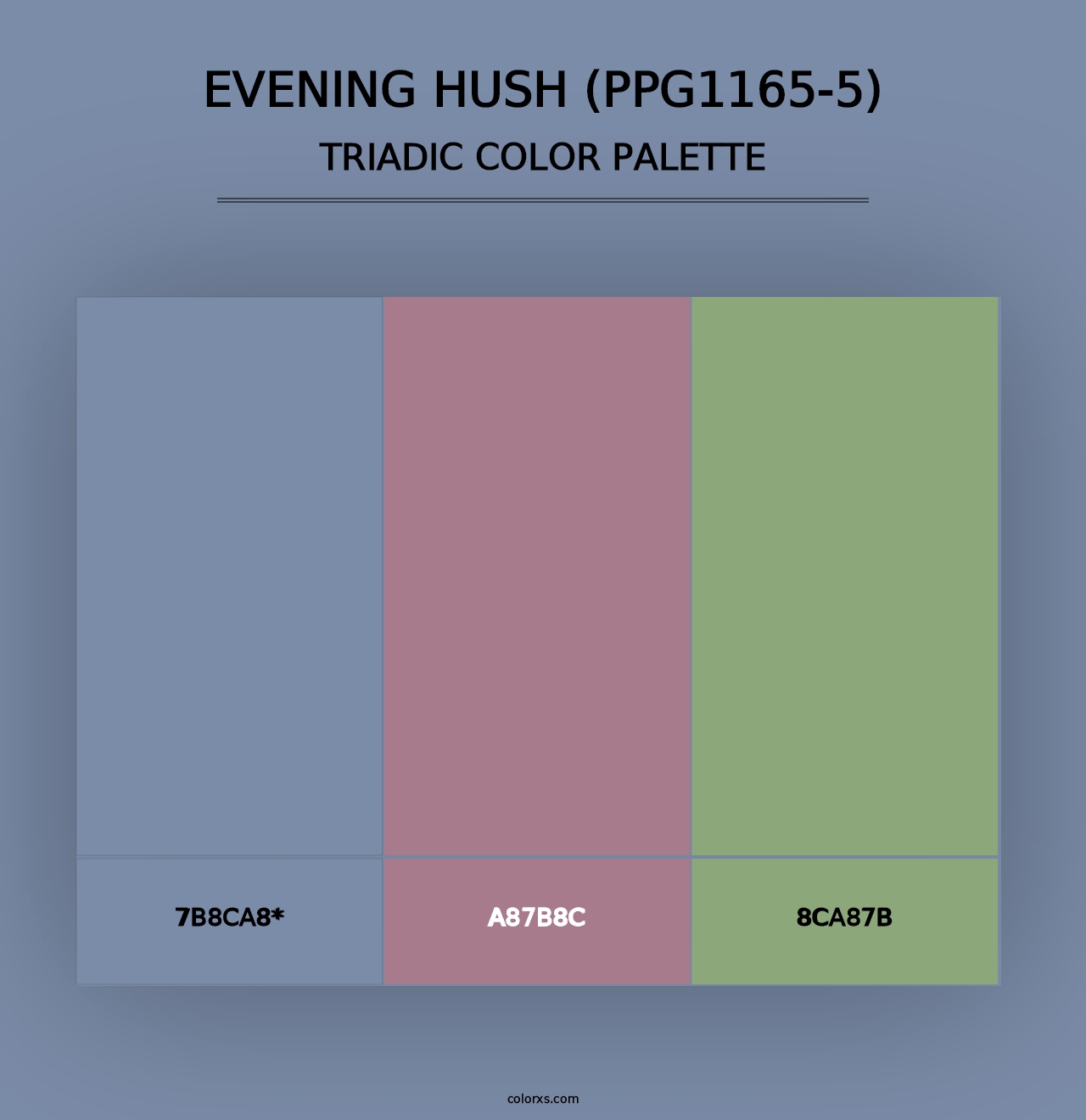 Evening Hush (PPG1165-5) - Triadic Color Palette