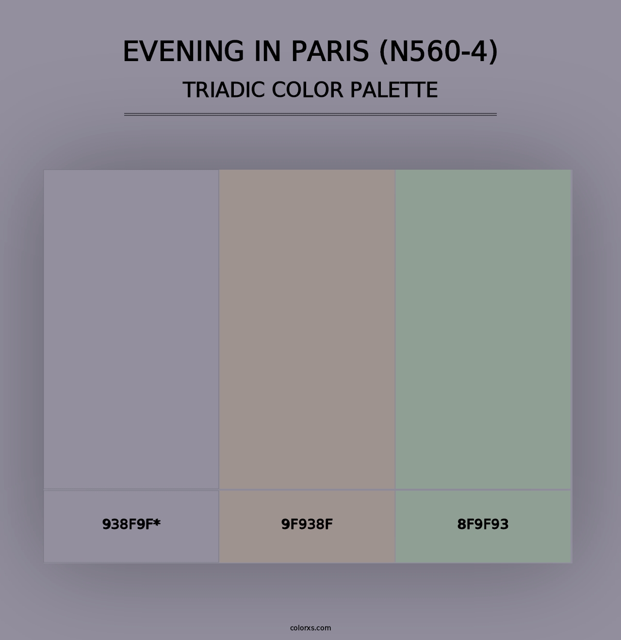 Evening In Paris (N560-4) - Triadic Color Palette