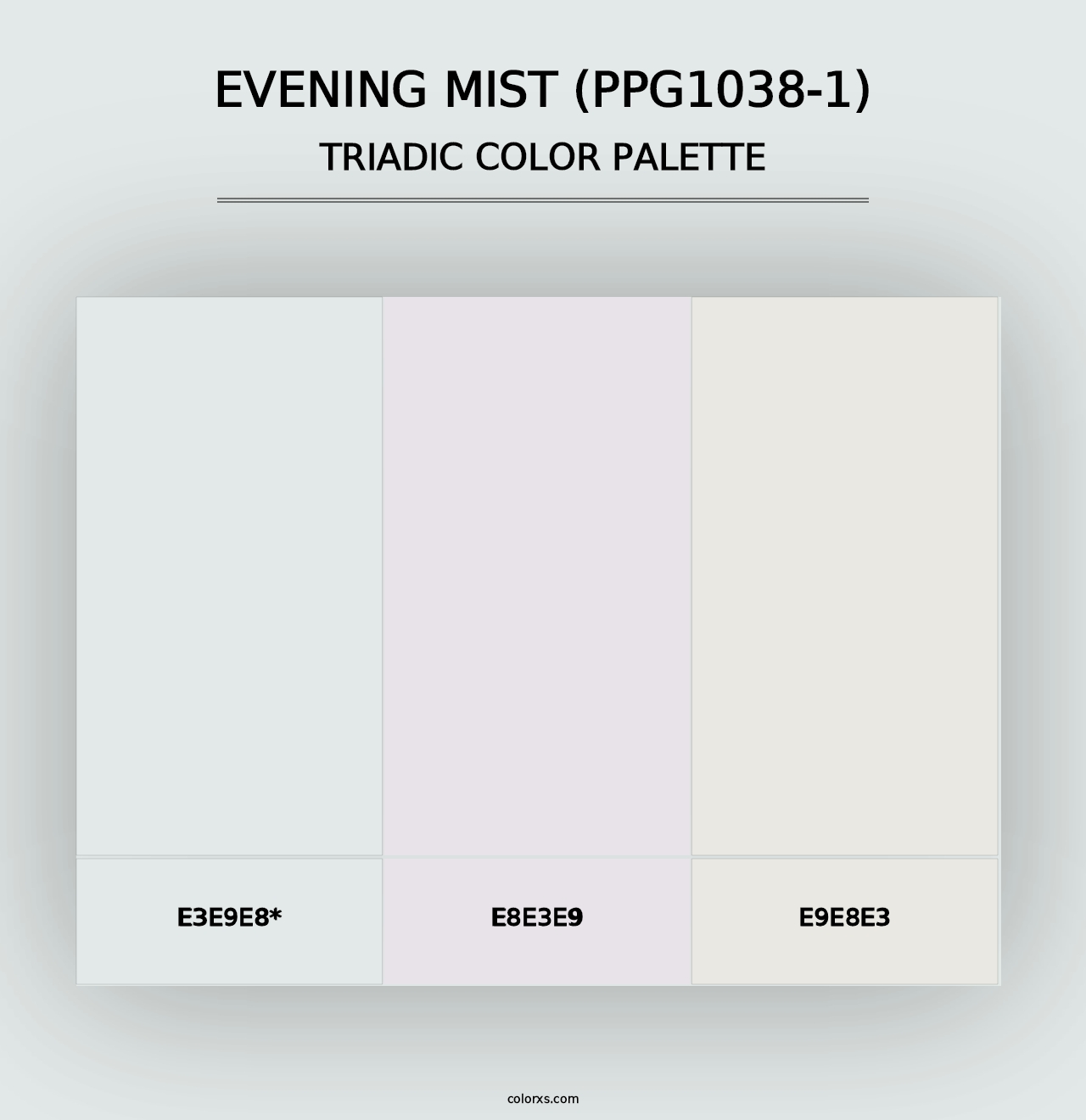 Evening Mist (PPG1038-1) - Triadic Color Palette