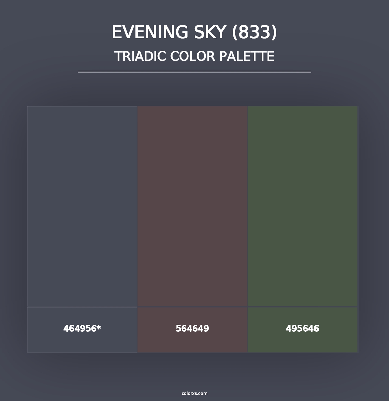 Evening Sky (833) - Triadic Color Palette