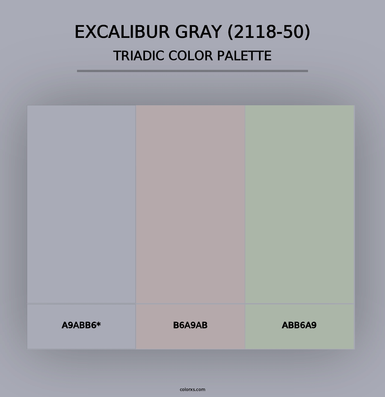 Excalibur Gray (2118-50) - Triadic Color Palette