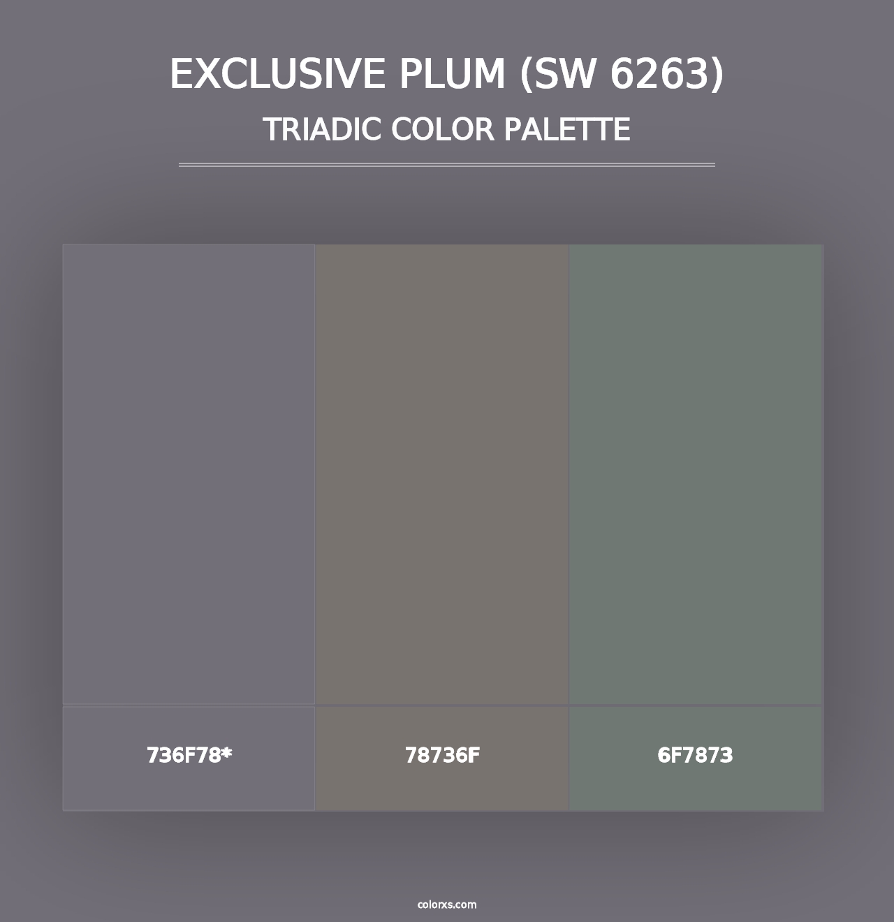 Exclusive Plum (SW 6263) - Triadic Color Palette