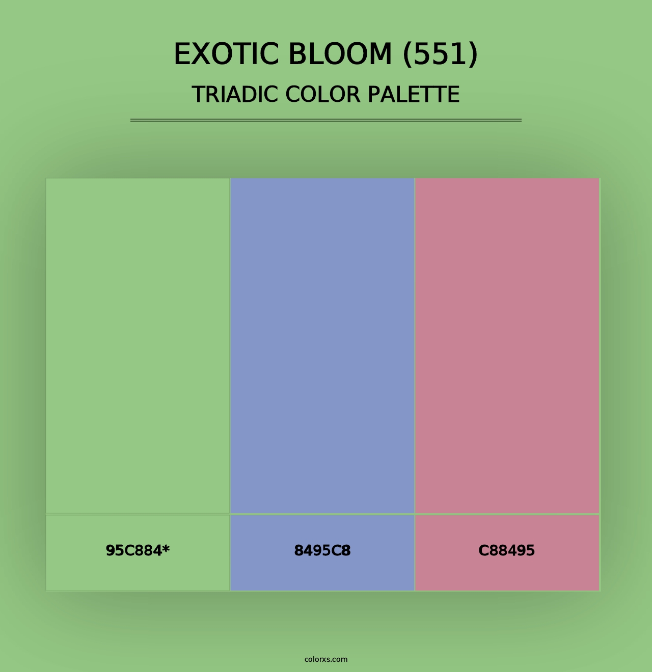 Exotic Bloom (551) - Triadic Color Palette