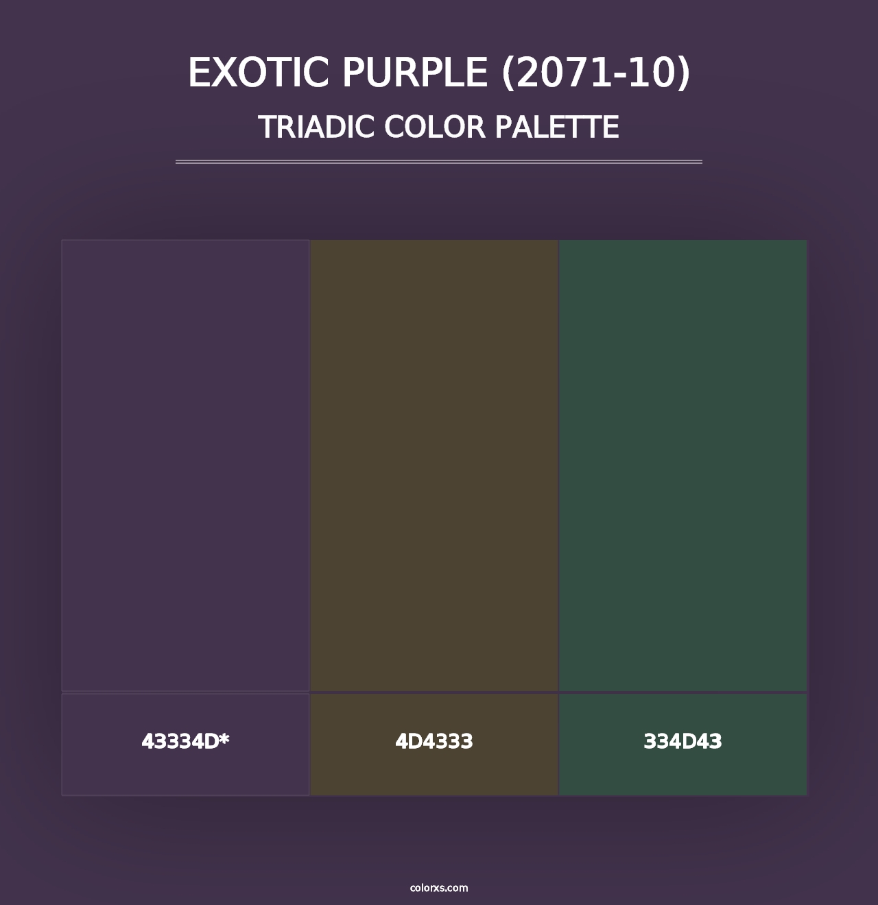 Exotic Purple (2071-10) - Triadic Color Palette