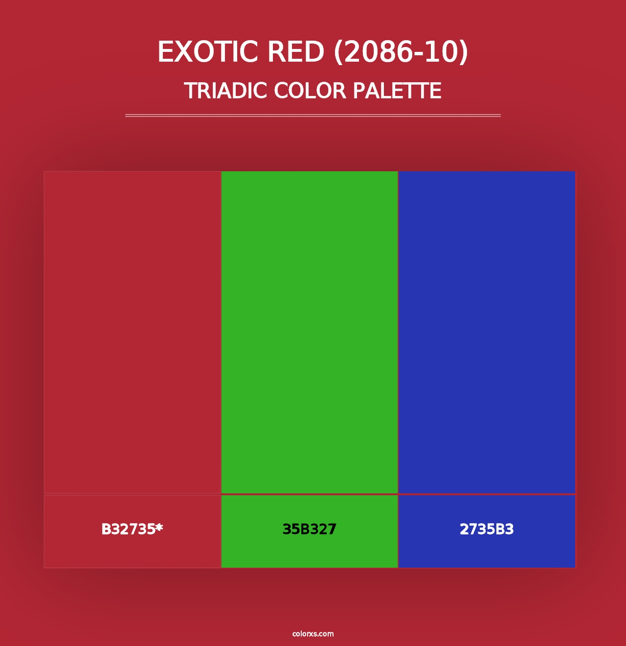 Exotic Red (2086-10) - Triadic Color Palette