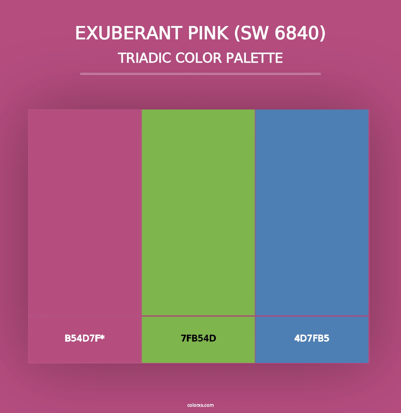 Exuberant Pink (SW 6840) - Triadic Color Palette