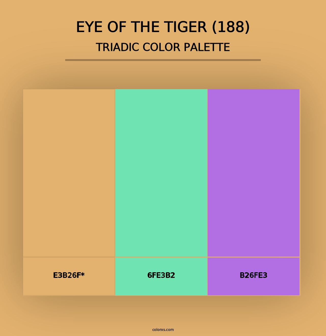 Eye of the Tiger (188) - Triadic Color Palette