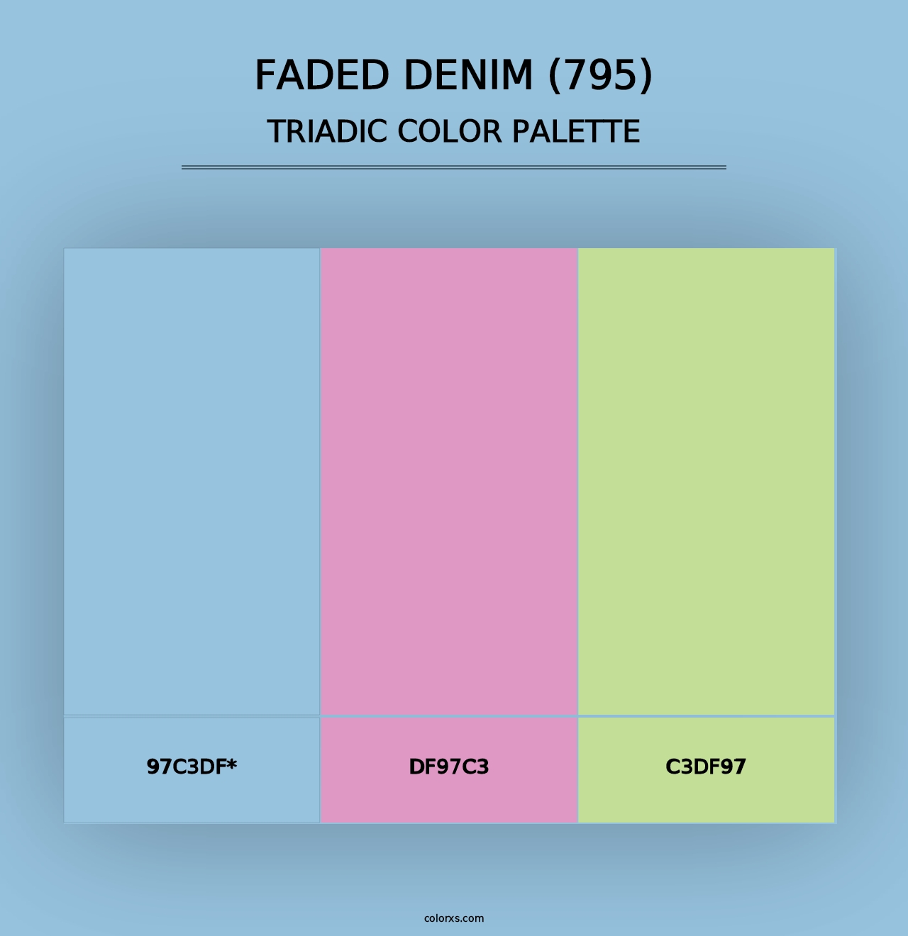 Faded Denim (795) - Triadic Color Palette