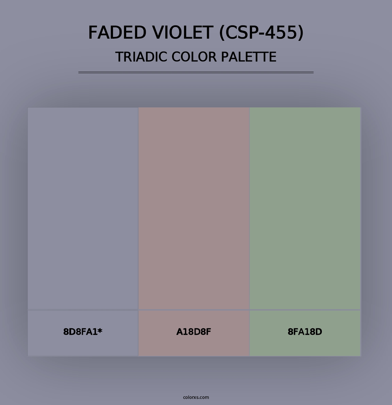 Faded Violet (CSP-455) - Triadic Color Palette