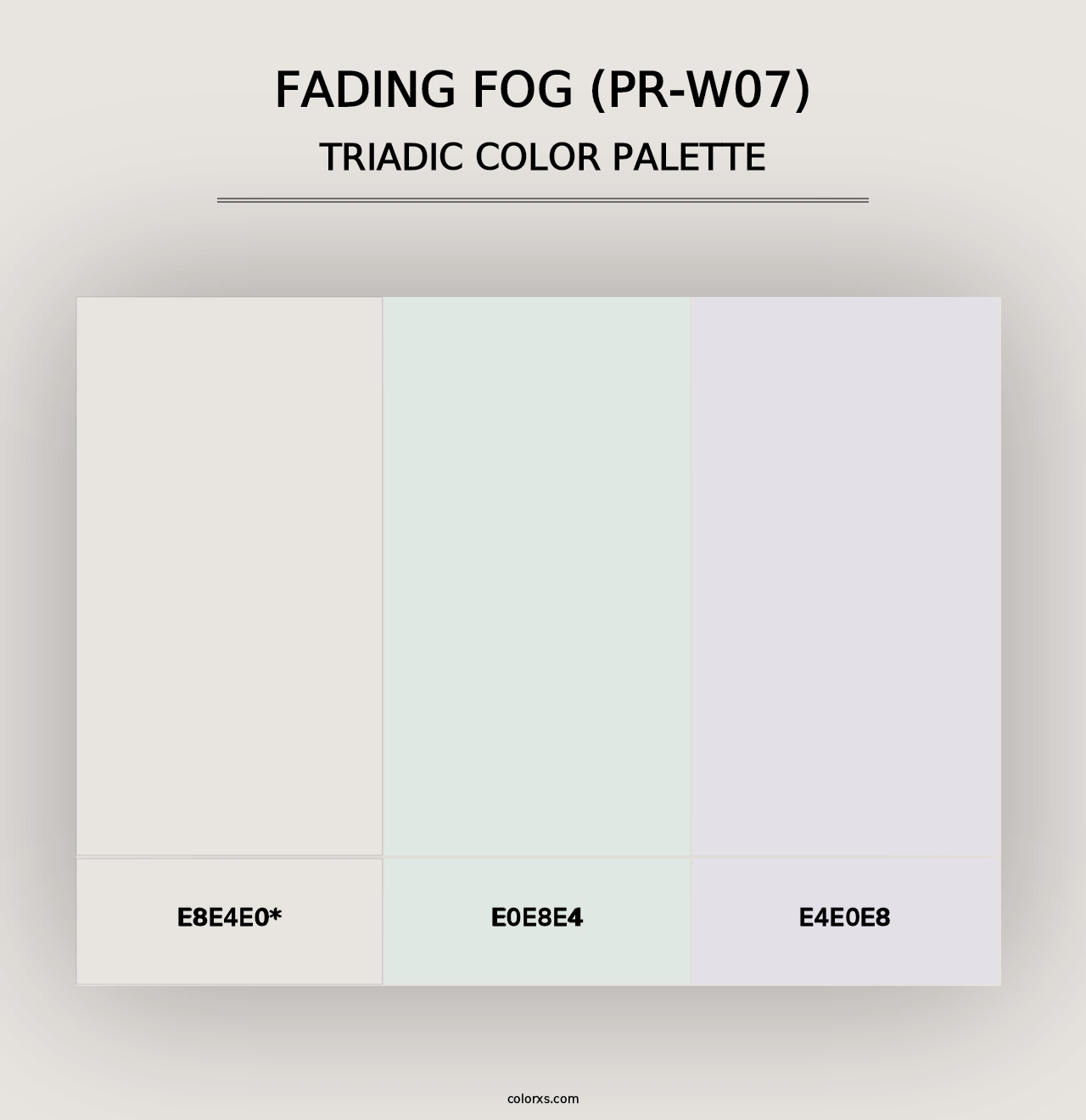 Fading Fog (PR-W07) - Triadic Color Palette