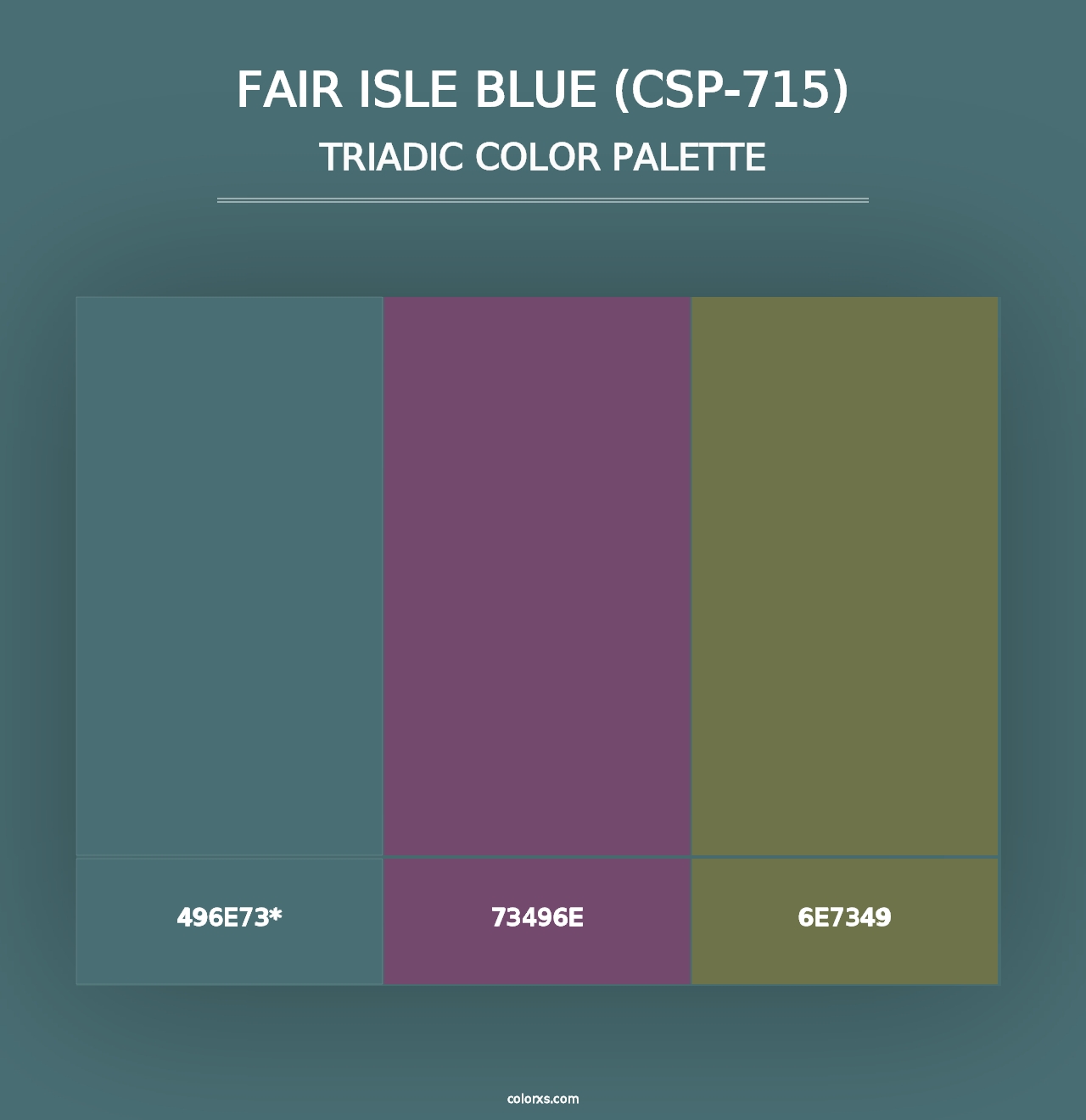 Fair Isle Blue (CSP-715) - Triadic Color Palette