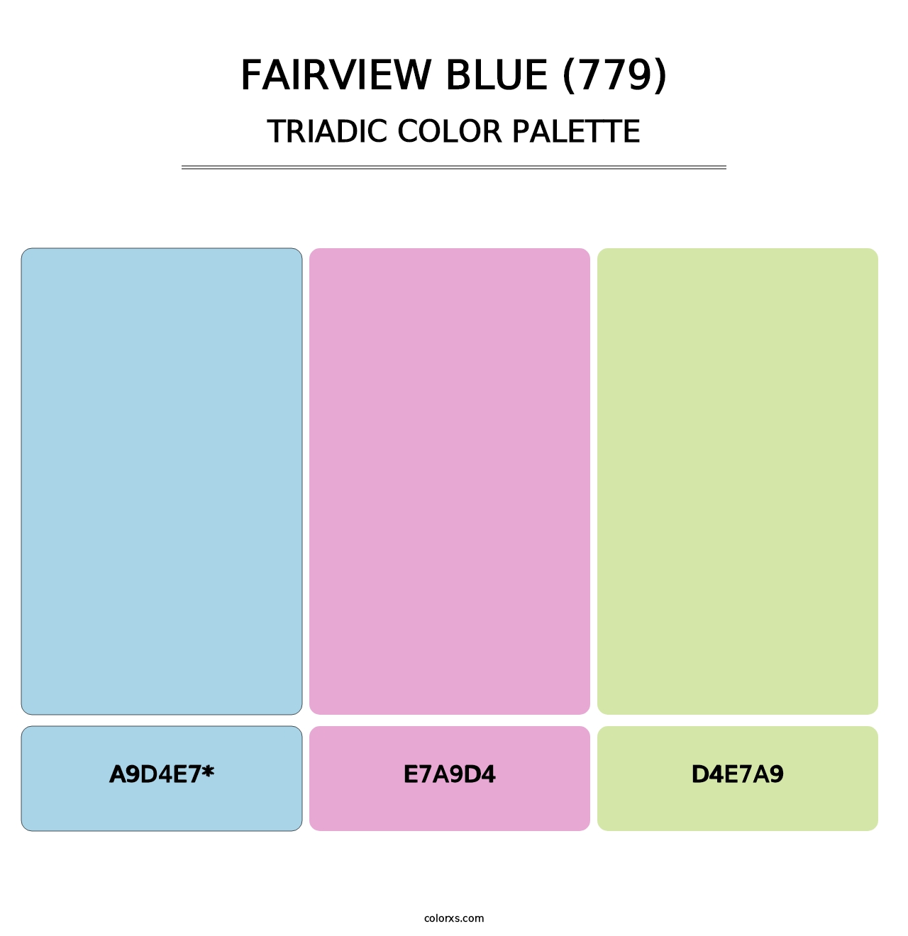 Fairview Blue (779) - Triadic Color Palette