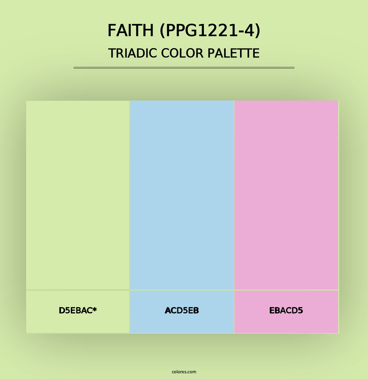 Faith (PPG1221-4) - Triadic Color Palette