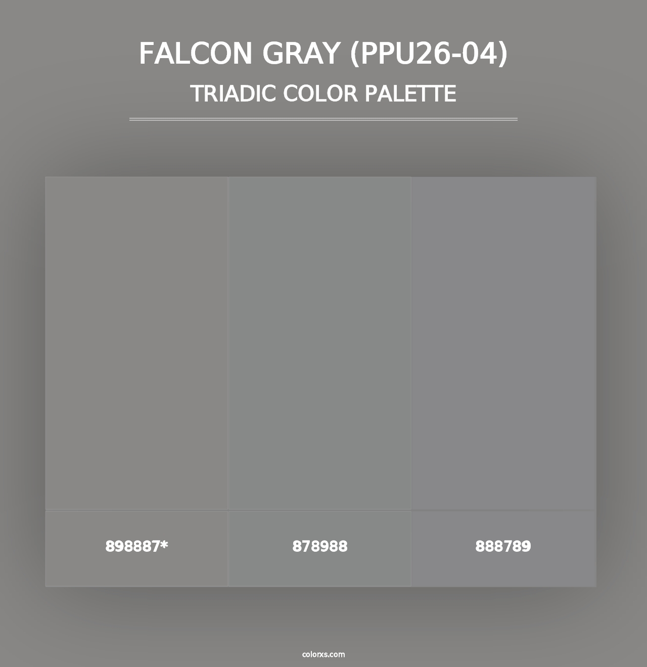 Falcon Gray (PPU26-04) - Triadic Color Palette