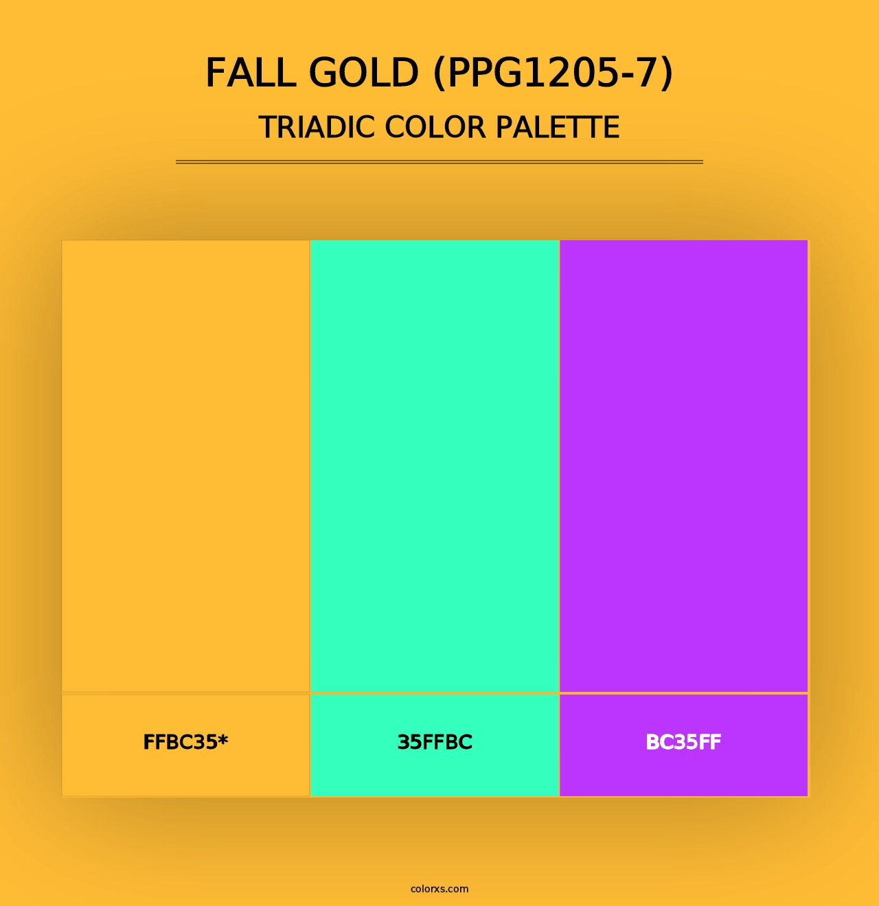 Fall Gold (PPG1205-7) - Triadic Color Palette