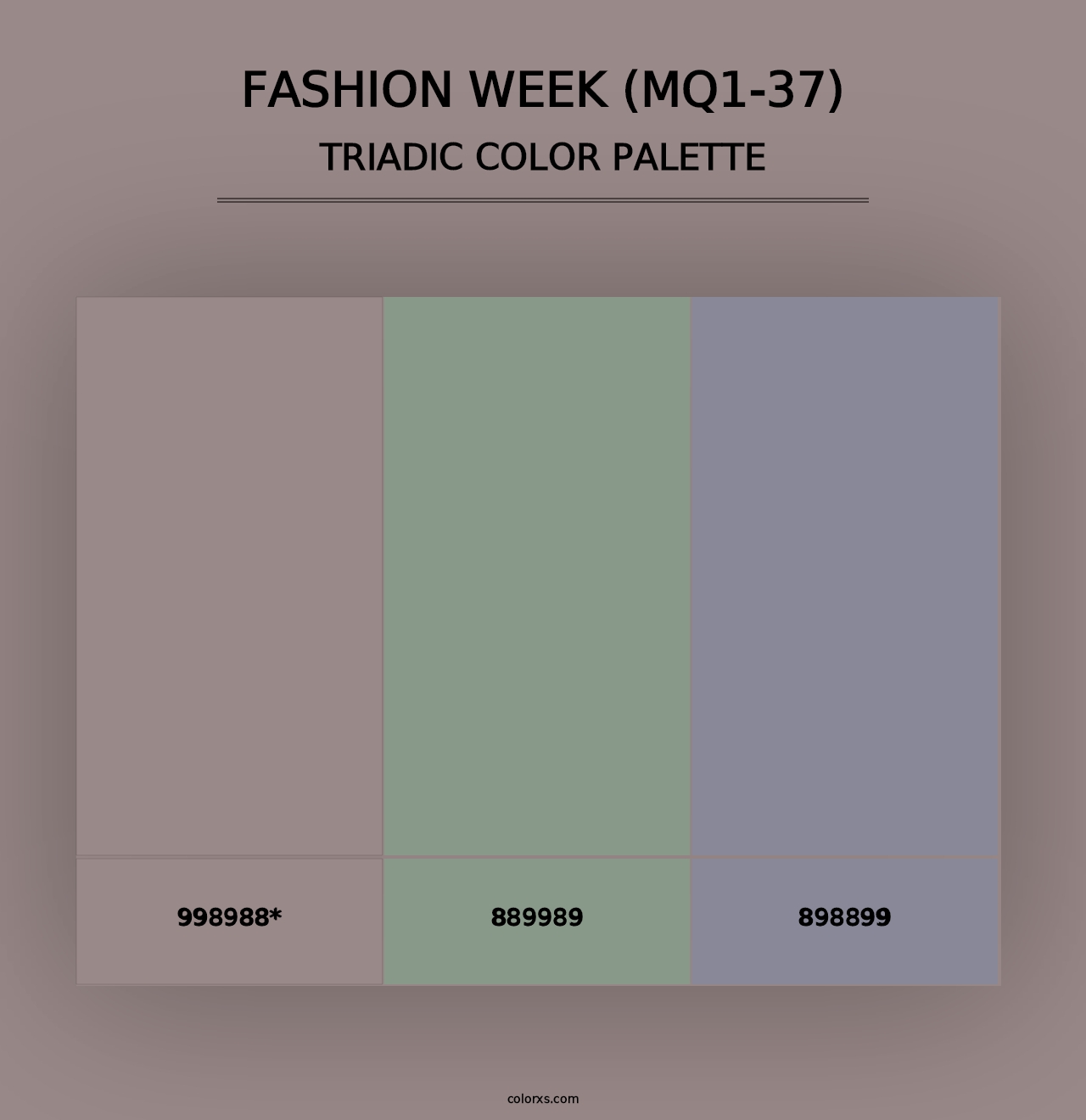 Fashion Week (MQ1-37) - Triadic Color Palette