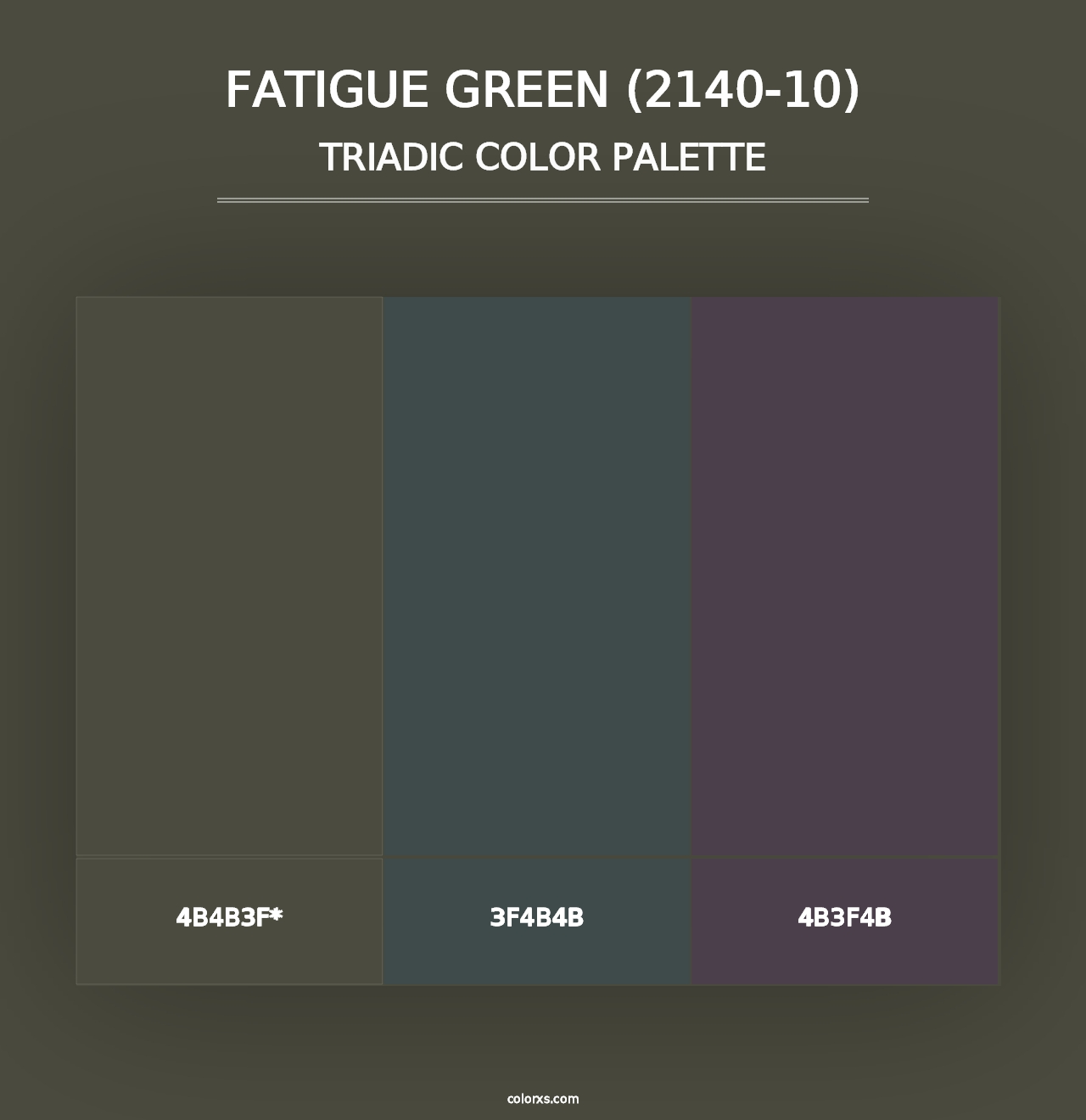 Fatigue Green (2140-10) - Triadic Color Palette