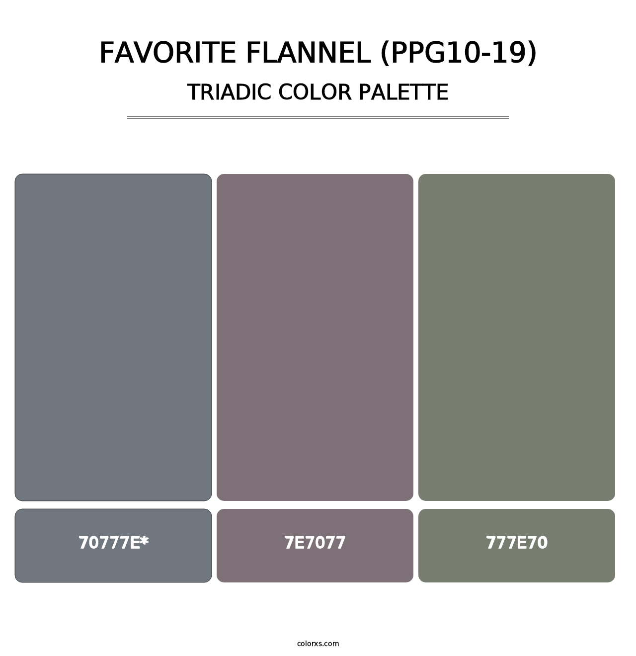 Favorite Flannel (PPG10-19) - Triadic Color Palette