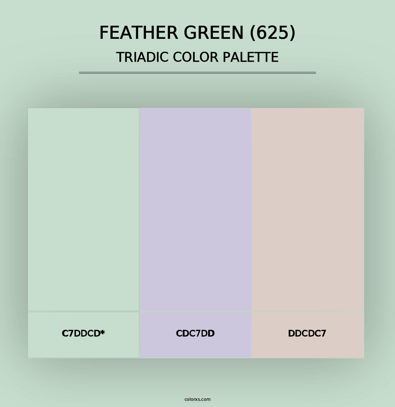 Feather Green (625) - Triadic Color Palette