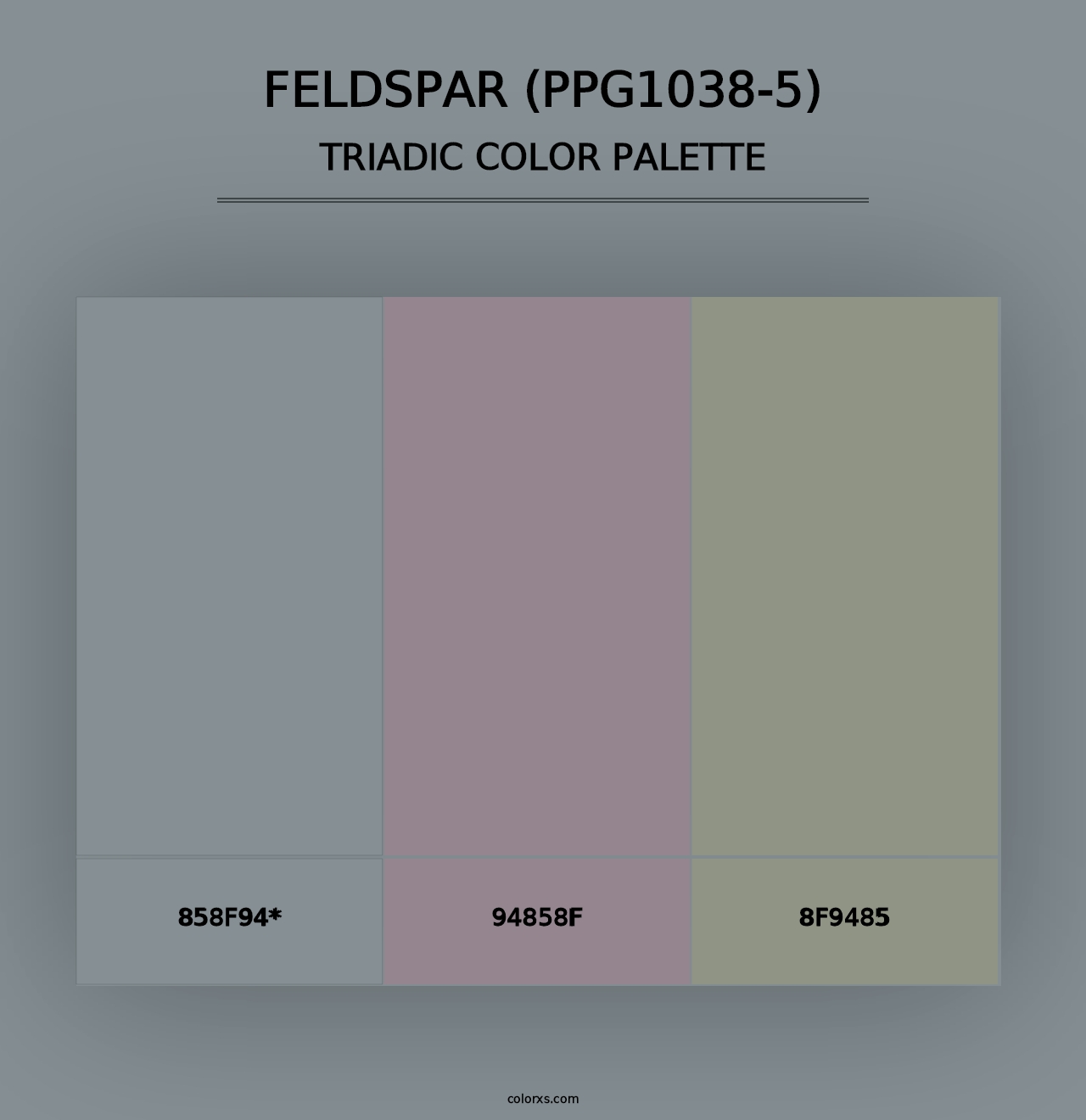 Feldspar (PPG1038-5) - Triadic Color Palette