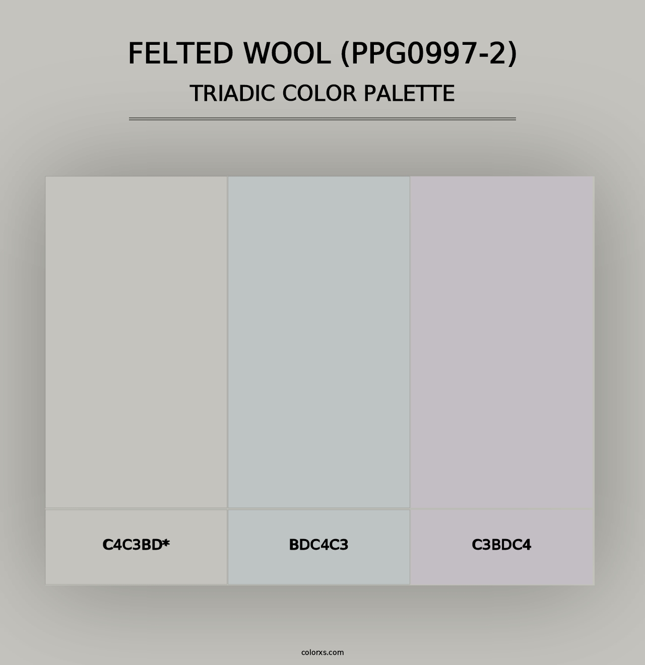 Felted Wool (PPG0997-2) - Triadic Color Palette