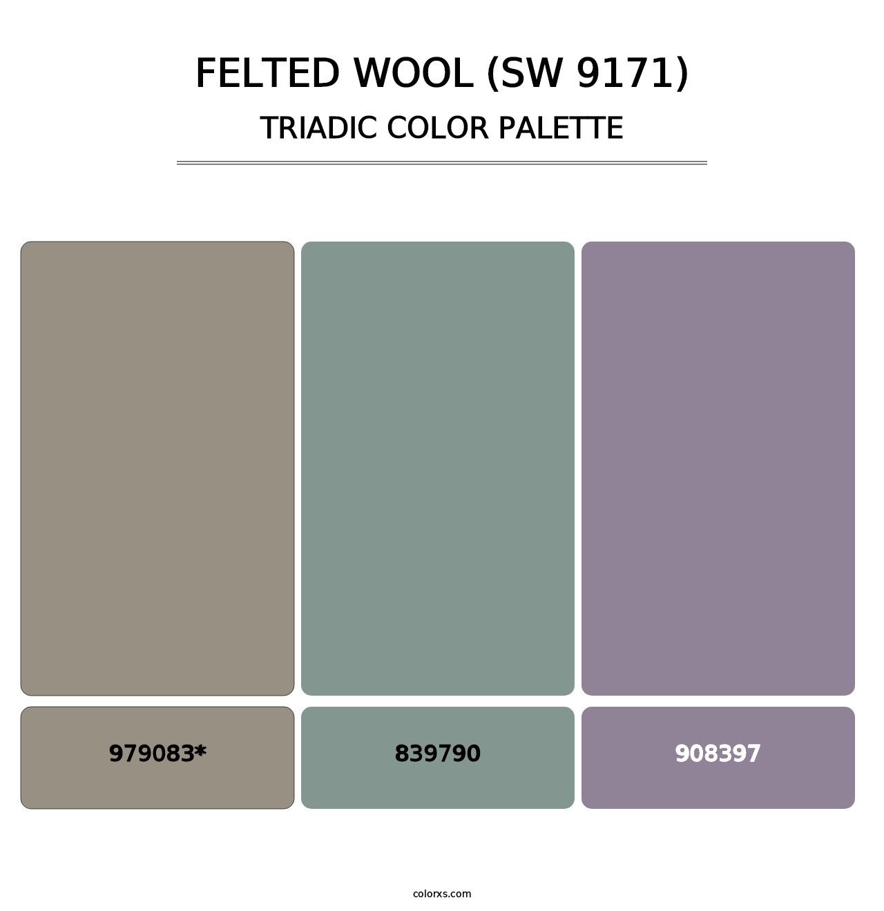 Felted Wool (SW 9171) - Triadic Color Palette