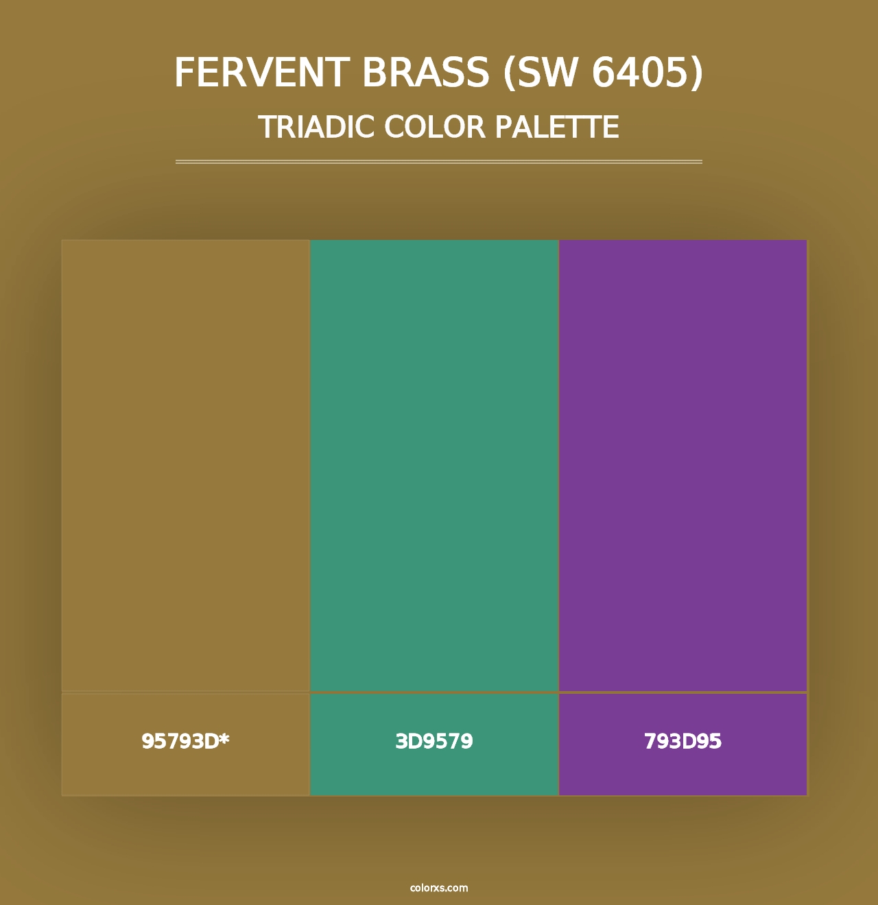 Fervent Brass (SW 6405) - Triadic Color Palette