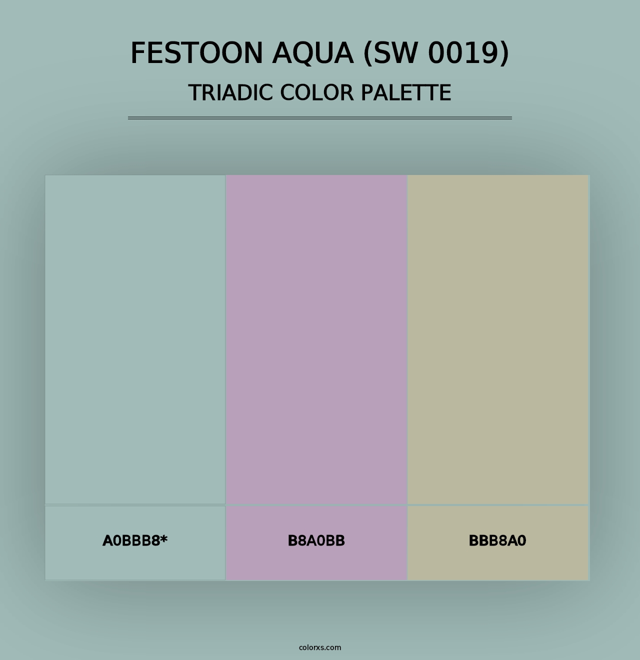 Festoon Aqua (SW 0019) - Triadic Color Palette