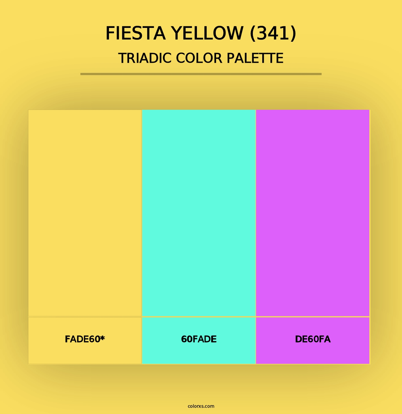 Fiesta Yellow (341) - Triadic Color Palette