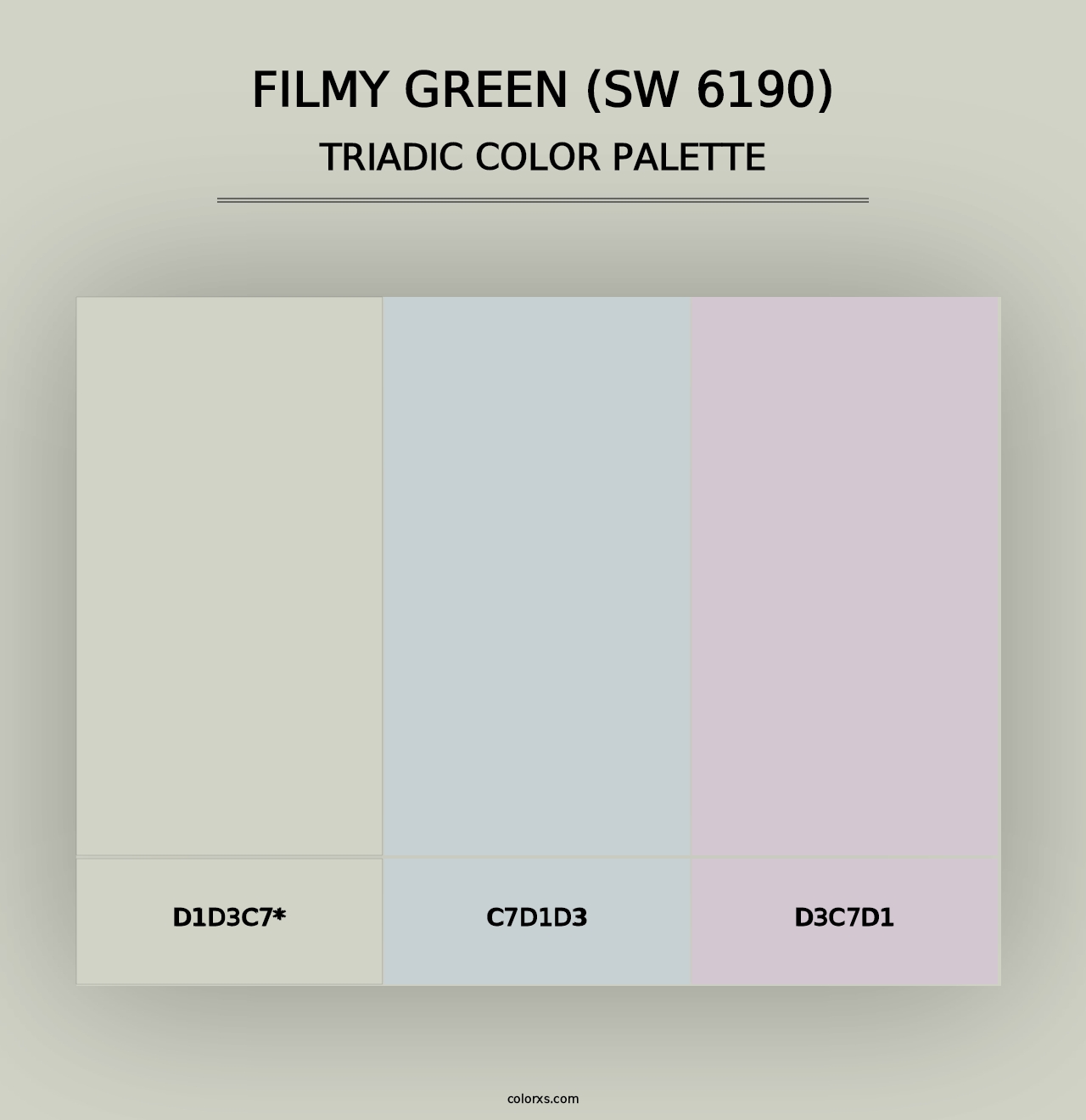 Filmy Green (SW 6190) - Triadic Color Palette