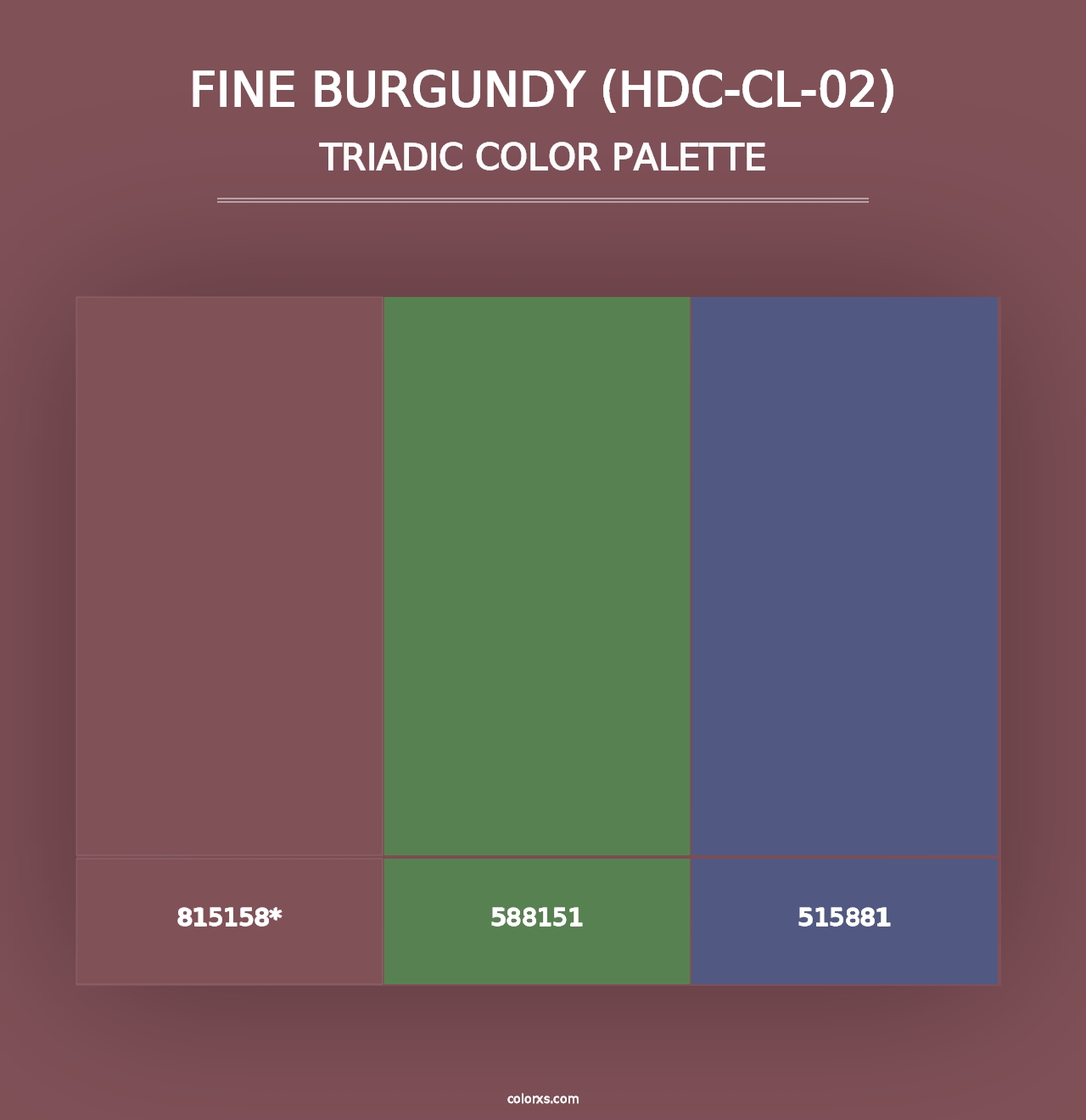 Fine Burgundy (HDC-CL-02) - Triadic Color Palette